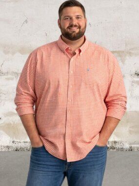 Southern Tide Charleston Parkwood Micro-Gingham Long Sleeve Shirt Size XL